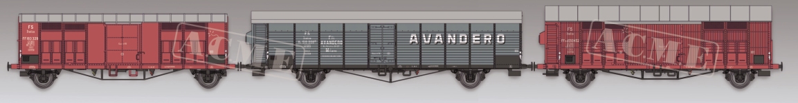 ACME 45203 - H0 - 3-tlg. Set Güterwagen Avandero, FS, Ep. III